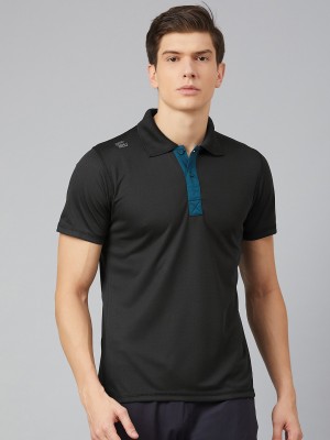 DIDA Sporty Men Polo Neck Black T-Shirt