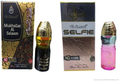 Al Nuaim MUKHALLAT AL SALAAM AND SELFIE 20 ML ROLL ON ATTAR (PACK OF 2) Floral Attar(Oud (agarwood), Fruity)