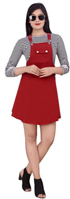 SAF creations Women Two Piece Dress Red, Black, White Above Knee/Mid Thigh Length Dress