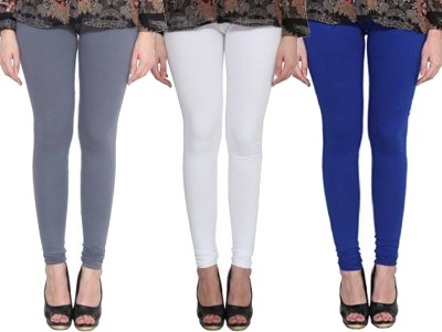 Clarita Churidar  Western Wear Legging(Grey, White, Blue, Solid)
