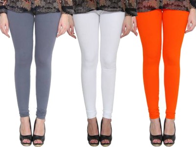 Clarita Churidar  Western Wear Legging(Grey, White, Orange, Solid)