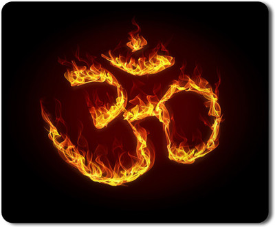 5 ACE Om With Fire msd Printed Designer Premium Rubber Base Mouse pad for Laptop|Dekstop-7x8.5 Inches Mousepad(Multicolor)
