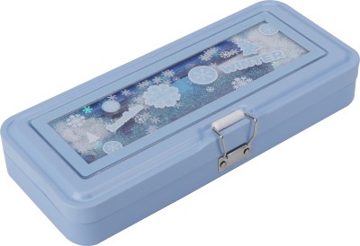 QIPS SNOWFLAKE WINTER SNOWFLAKE WINTER Art Metal Pencil Box(Set of 1, Blue)