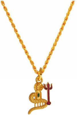 M Men Style Religious Lord Shiva Mahadev Bholenath Pendant Chain Gold Brass Pendant For Men Gold-plated Brass Pendant Set