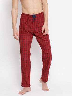 CRIMSOUNE CLUB Checkered Men Red Track Pants