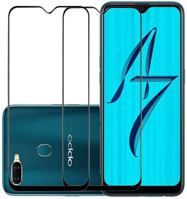 KARTRAY Edge To Edge Tempered Glass for Oppo A7(Pack of 2)