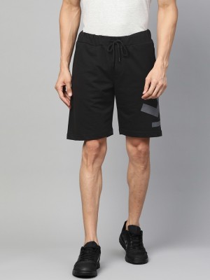 WROGN Printed Men Black Sports Shorts