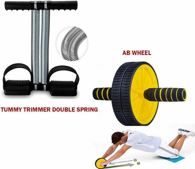 Mayank Interprises Fitness Equipment Combo Pack Tummy Trimmer + Ab Wheel Roller / Multicolour Ab Exerciser(Multicolor)