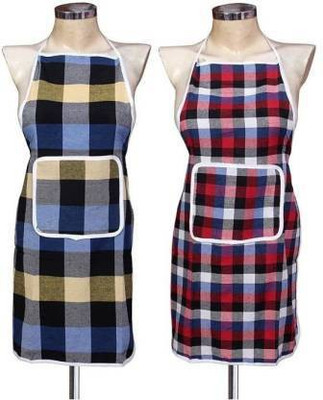 ROOPTARA Cotton Home Use Apron - Free Size(Multicolor, Pack of 2)