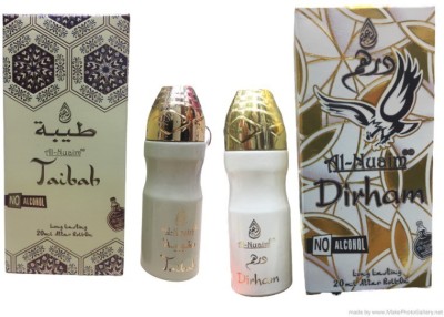 Al Nuaim TAIBAH AND DIRHAM 20 ML ROLL ON ATTAR (PACK OF 2) Floral Attar(Oud (agarwood), Floral)