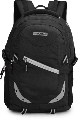 PROVOGUE Spacy unisex with rain cover and reflective strip 35 L Laptop Backpack(Black)