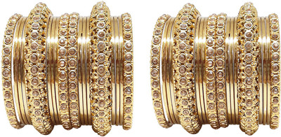 Anahat collection Metal Gold-plated Bangle Set(Pack of 2)