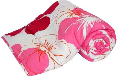 J SHREE Floral Double AC Blanket for  AC Room(Microfiber, Pink White)