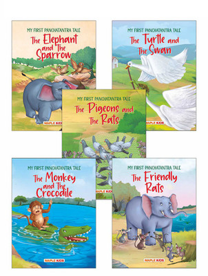 My First Panchatantra Story (Set of 5 Books) - Story Book for Kids - Colourful Pictures - The Turtle and the Swan, The Monkey and the Crocodile, The Elephant and the Sparrow, The Friendly Rats, The Rat that Saved His Friends(Paperback, Maple Press)