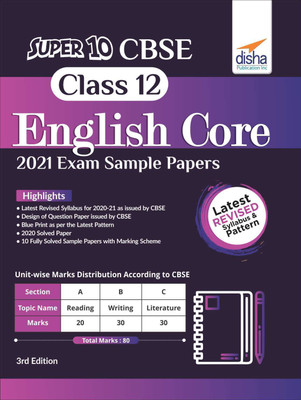 Super 10 CBSE Class 12 English Core 2021 Exam Sample Papers 3rd Edition(Paperback, Disha Experts)