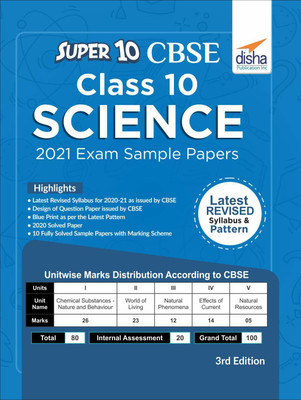Super 10 CBSE Class 10 Science 2021 Exam Sample Papers 3rd Edition(Paperback, Disha Experts)
