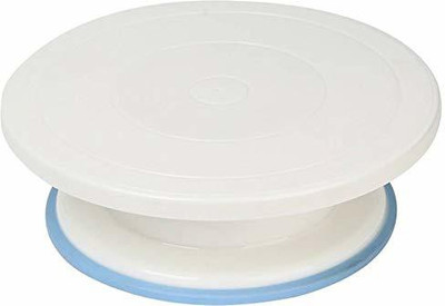 Fitaza 360 Degree Rotating Cake Stand Platform Cake Decorating Revolving Turntable Plastic Cake Server(Multicolor, Pack of 1)