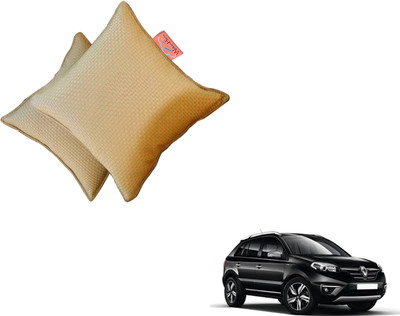 WolkomHome Beige Fabric Car Pillow Cushion for Universal For Car(Square, Pack of 2)