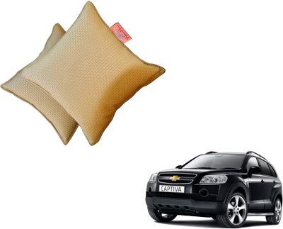 WolkomHome Beige Fabric Car Pillow Cushion for Universal For Car(Square, Pack of 2)
