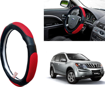 WolkomHome Steering Cover For Universal For Car Universal For Car(Red black, Leather)