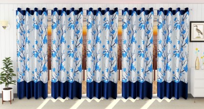 Stella Creations 212 cm (7 ft) Polyester Room Darkening Door Curtain (Pack Of 5)(Plain, Aqua)