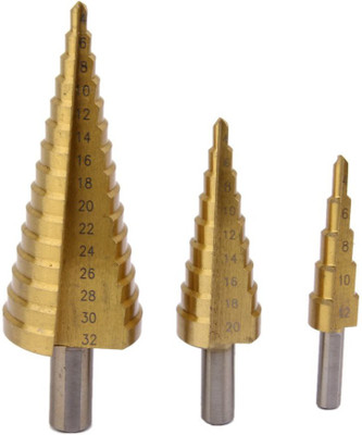 Delidge Bit Set-01SB 3X Large HSS Steel Step Cone Drill Titanium Bit Set Hole Cutter 4-12/20/32mm