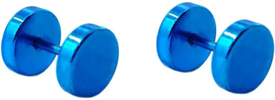 One Personal Care Dumbbell Inspired Glossy Fluorescent Solid Body Alloy Stud Earring