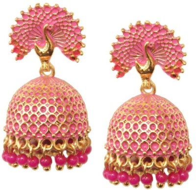 Aadiyatri Aadiyatri Gold Plated Peacock Inspired Partywear Bridal Festive Jhumki Earrings for women & Girls Brass Jhumki Earring