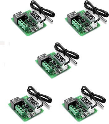 Robotronics XH-W1209 DC 12V LED Digital Thermostat Temperature Control Thermometer Thermo Controller Switch Module + NTC Sensor ( Pack of 5 ) Temperature Sensor and Controller Electronic Hobby Kit