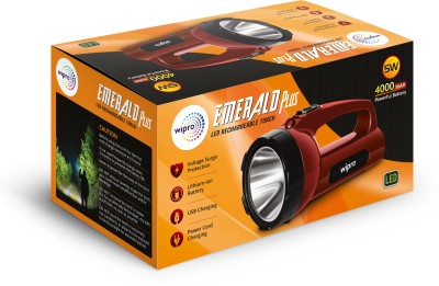 Wipro Emerald Plus LED rechargable Torch Torch Emergency Ligh  t(Red)