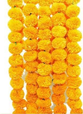 Four Stripes Artificial Marigold Flowers Garlands For Decoration ( Pack Of 2 ) Orange Marigold Artificial Flower (60 inch, Pack of 2) Orange Marigold Artificial Flower(60 inch, Pack of 2, Garlands)