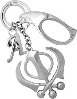 V E Khanda Sikh Sardar wahe Guru WIth Silver Stylish Full Metal Key Ring Key Chain Key Chain(Silver)