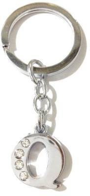 V E Alphabet Letter Q Metal Silver Key Ring for Men and Women Key Chain(Silver)