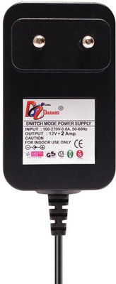 Darahs 12V 2A Power Adapter Power Supply AC Input 100-240 V and Output 12V-2A for Set Top Box/DTH Box CCTV System, Router Other Electronics & IT Gadgets (with DC & Sony Pin) 12 W Adapter(Power Cord Included)