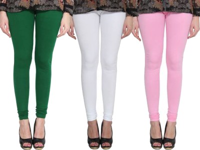 Clarita Churidar  Western Wear Legging(Dark Green, White, Pink, Solid)