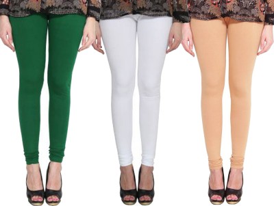 Clarita Churidar  Western Wear Legging(Dark Green, White, Gold, Solid)