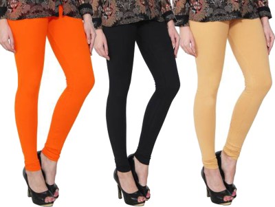 Clarita Churidar  Western Wear Legging(Orange, Black, Gold, Solid)