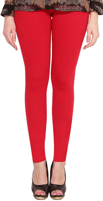 Clarita Ankle Length Western Wear Legging(Red, Solid)