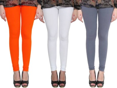 Clarita Churidar  Western Wear Legging(Orange, White, Grey, Solid)