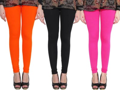 Clarita Churidar  Western Wear Legging(Orange, Black, Multicolor, Solid)