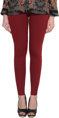 Clarita Ankle Length Western Wear Legging(Maroon, Solid)