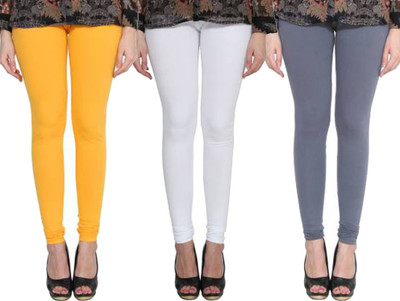 Clarita Churidar  Western Wear Legging(Yellow, White, Grey, Solid)