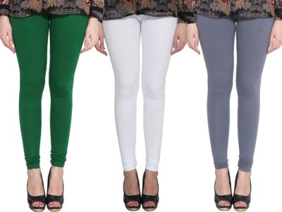 Clarita Churidar  Western Wear Legging(Dark Green, White, Grey, Solid)