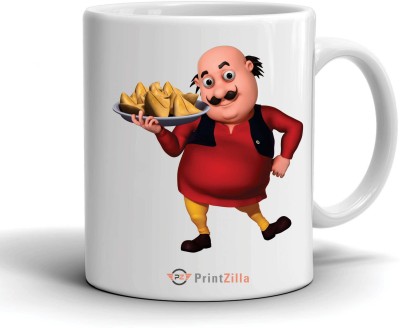PrintZilla TV Series Motu Patlu Cartoon Character Printed Coffee Ceramic Ceramic Coffee Mug(325 ml)