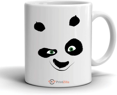 PrintZilla Panda Face Printed Coffee Ceramic Ceramic Coffee Mug(325 ml)