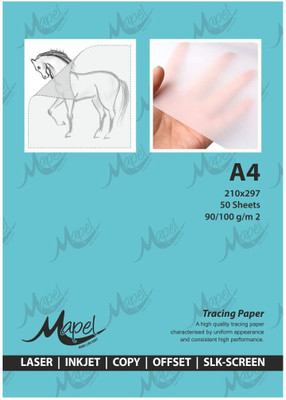 MAPEL Tracing Paper UNRULED A4 90 gsm A4 paper(Set of 1, White)