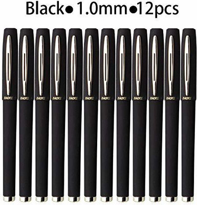 Baoke 1.0 mm Roller Ball Pen(Pack of 12, Ink Color - Black)
