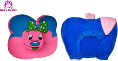 Baby Desire Polyester Fibre Toons & Characters Baby Pillow Pack of 2(Pinl, Blue)