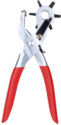 Drunna 1Pc Revolving Leather Belt Hole Punching Machine with 6 Hole Sizes Punch Plier(Length : 8.66 inch)