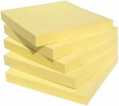 Primo Self Adhesive Sticky Notes 80 Sheets Self Adhesive, 1 Colors(Set Of 5, Yellow)